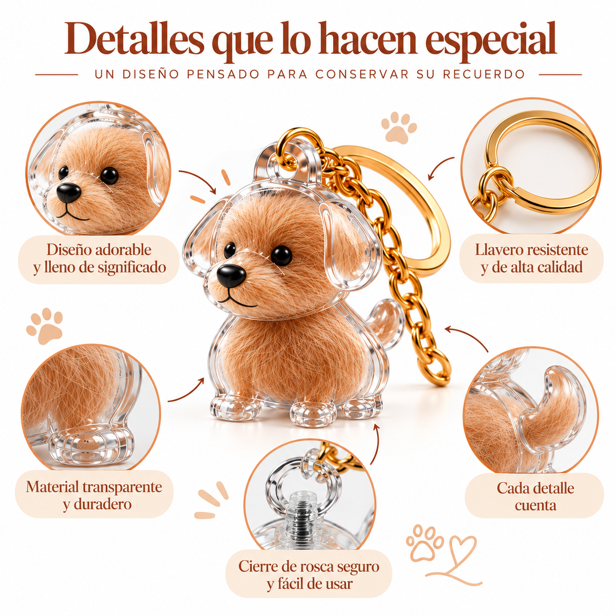 Huellia - Llavero Recuerdo de tu Mascota